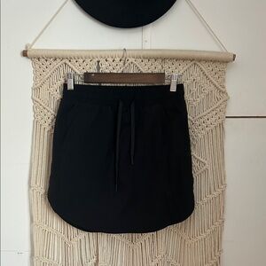 Black Drawstring athletic Skort